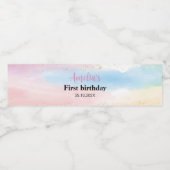 Regenboog Waterfles Label Verjaardagsfeestje Etiket (Enkel label)