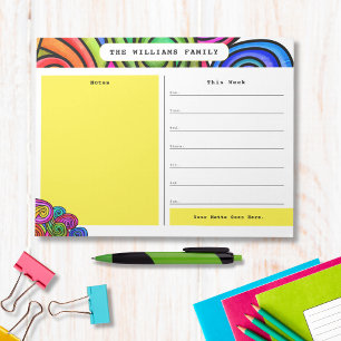 Regenboog-waterkleuren Doodle-agenda Notitieblok