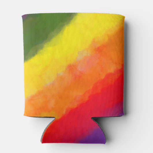 Regenboog Waterverf Aangepast Blikjeskoeler (Achterkant)