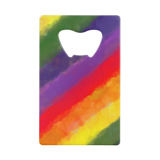 Regenboog Waterverf Aangepast Creditkaart Flessenopener (Voorkant)