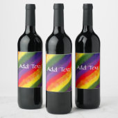 Regenboog Waterverf Aangepast Wijn Etiket (Flessen)