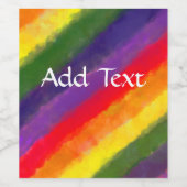 Regenboog Waterverf Aangepast Wijn Etiket (Enkel label)