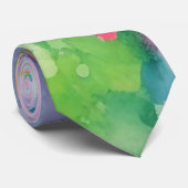 Regenboog Waterverf Abstracte Stropdas (Opgerold)