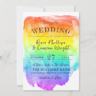 Regenboog Waterverf Aquarel LGBTQ Trouwen Kaart