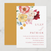 Regenboog Waterverf Bloemen Lente Bruiloft Kaart (Voorkant / Achterkant)