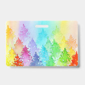Regenboog Waterverf Bomen Pronouns Badge (Achterkant)