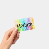 Regenboog Waterverf Bomen Pronouns Badge (Handheld)