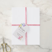 Regenboog Waterverf Botanische bladeren Bruiloft Cadeaulabel (Met Touw)