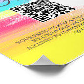 Regenboog Waterverf bruiloft Honeymoon Fonds QR Co Poster (Hoek)