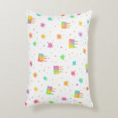 Regenboog Waterverf Cake Kleurrijke Verfspatten Accent Kussen (Voorkant(Verticaal))