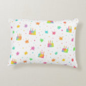 Regenboog Waterverf Cake Kleurrijke Verfspatten Accent Kussen (Achterkant)