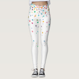 Regenboog Waterverf Confetti Stippen Leggings