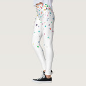 Regenboog Waterverf Confetti Stippen Leggings (Links)
