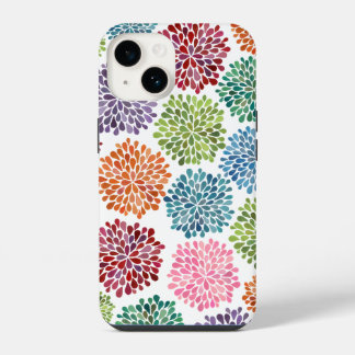 Regenboog Waterverf Dahlia Bloem Fijne Kunst iPhone 14 Hoesje