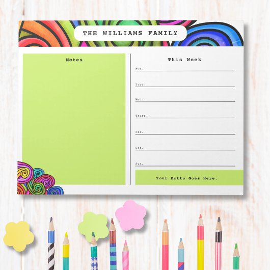 Regenboog Waterverf Doodle Kalender en Notities Notitieblok
