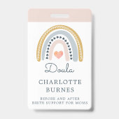 Regenboog Waterverf Doula Badge (Achterkant)