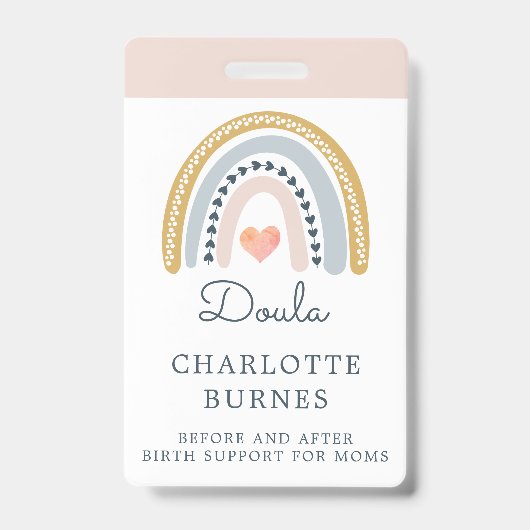 Regenboog Waterverf Doula Badge (Voorzijde)