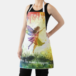 Regenboog Waterverf Fee – Magische Fantasie Schort