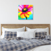 Regenboog Waterverf Flower Stretched Canvas (Insitu (Slaapkamer))
