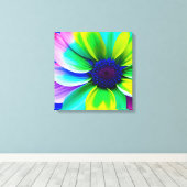 Regenboog Waterverf Flower Stretched Canvas (Insitu (Houten vloer))