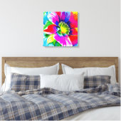 Regenboog Waterverf Flower Stretched Canvas (Insitu (Slaapkamer))