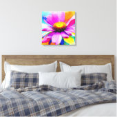 Regenboog Waterverf Flower Stretched Canvas (Insitu (Slaapkamer))