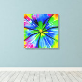 Regenboog Waterverf Flower Stretched Canvas (Insitu (Houten vloer))