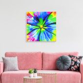 Regenboog Waterverf Flower Stretched Canvas (Insitu (Woonkamer))