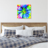 Regenboog Waterverf Flower Stretched Canvas (Insitu (Slaapkamer))