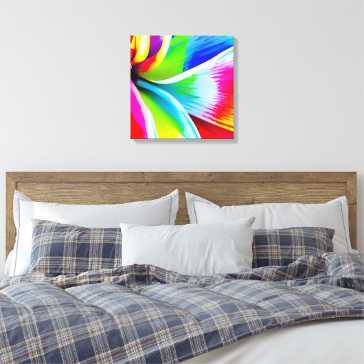 Regenboog Waterverf Flower Stretched Canvas (Insitu (Slaapkamer))