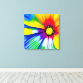 Regenboog Waterverf Flower Stretched Canvas (Insitu (Houten vloer))