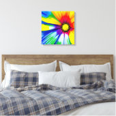 Regenboog Waterverf Flower Stretched Canvas (Insitu (Slaapkamer))