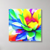 Regenboog Waterverf Flower Stretched Canvas (Voorkant)