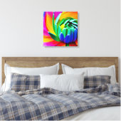 Regenboog Waterverf Flower Stretched Canvas (Insitu (Slaapkamer))