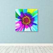 Regenboog Waterverf Flower Stretched Canvas (Insitu (Houten vloer))