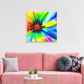 Regenboog Waterverf Flower Stretched Canvas (Insitu (Woonkamer))