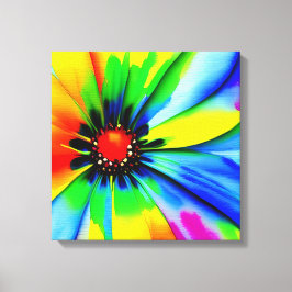Regenboog Waterverf Flower Stretched Canvas