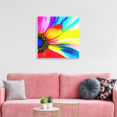 Regenboog Waterverf Flower Stretched Canvas (Insitu (Woonkamer))