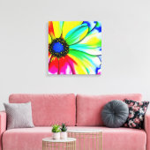 Regenboog Waterverf Flower Stretched Canvas (Insitu (Woonkamer))