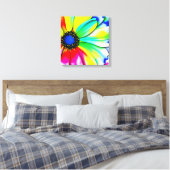 Regenboog Waterverf Flower Stretched Canvas (Insitu (Slaapkamer))