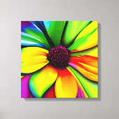 Regenboog Waterverf Flower Stretched Canvas (Voorkant)