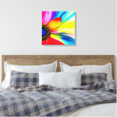Regenboog Waterverf Flower Stretched Canvas (Insitu (Slaapkamer))