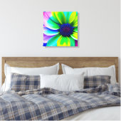Regenboog Waterverf Flower Stretched Canvas Afdruk (Insitu (Slaapkamer))