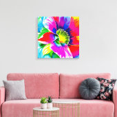 Regenboog Waterverf Flower Stretched Canvas Afdruk (Insitu (Woonkamer))