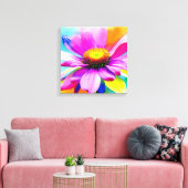 Regenboog Waterverf Flower Stretched Canvas Afdruk (Insitu (Woonkamer))