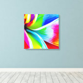 Regenboog Waterverf Flower Stretched Canvas Afdruk (Insitu (Houten vloer))