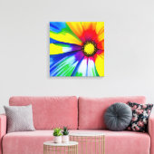 Regenboog Waterverf Flower Stretched Canvas Afdruk (Insitu (Woonkamer))
