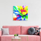 Regenboog Waterverf Flower Stretched Canvas Afdruk (Insitu (Woonkamer))