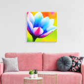 Regenboog Waterverf Flower Stretched Canvas Afdruk (Insitu (Woonkamer))
