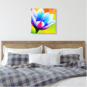 Regenboog Waterverf Flower Stretched Canvas Afdruk (Insitu (Slaapkamer))